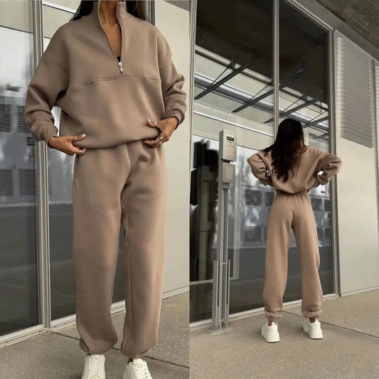 Ensemble Décontracté Femme : Sweat et Pantalon en Polaire